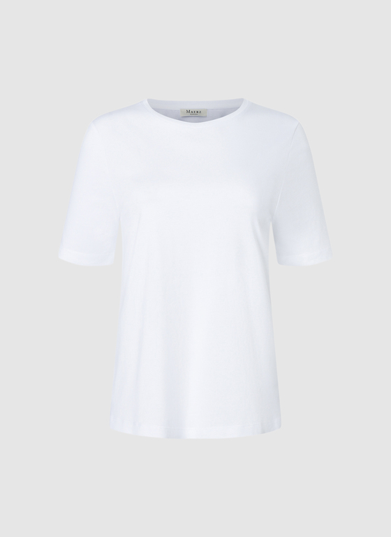 Rundhals T-Shirt Pure White Frontansicht
