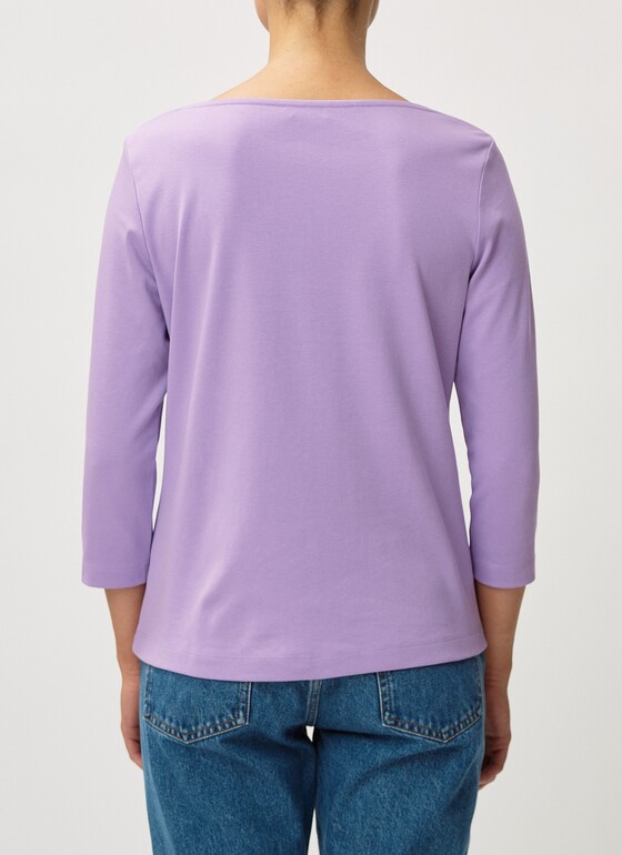 T-Shirt Rundhals 1/2 Arm Purple Cream Frontansicht