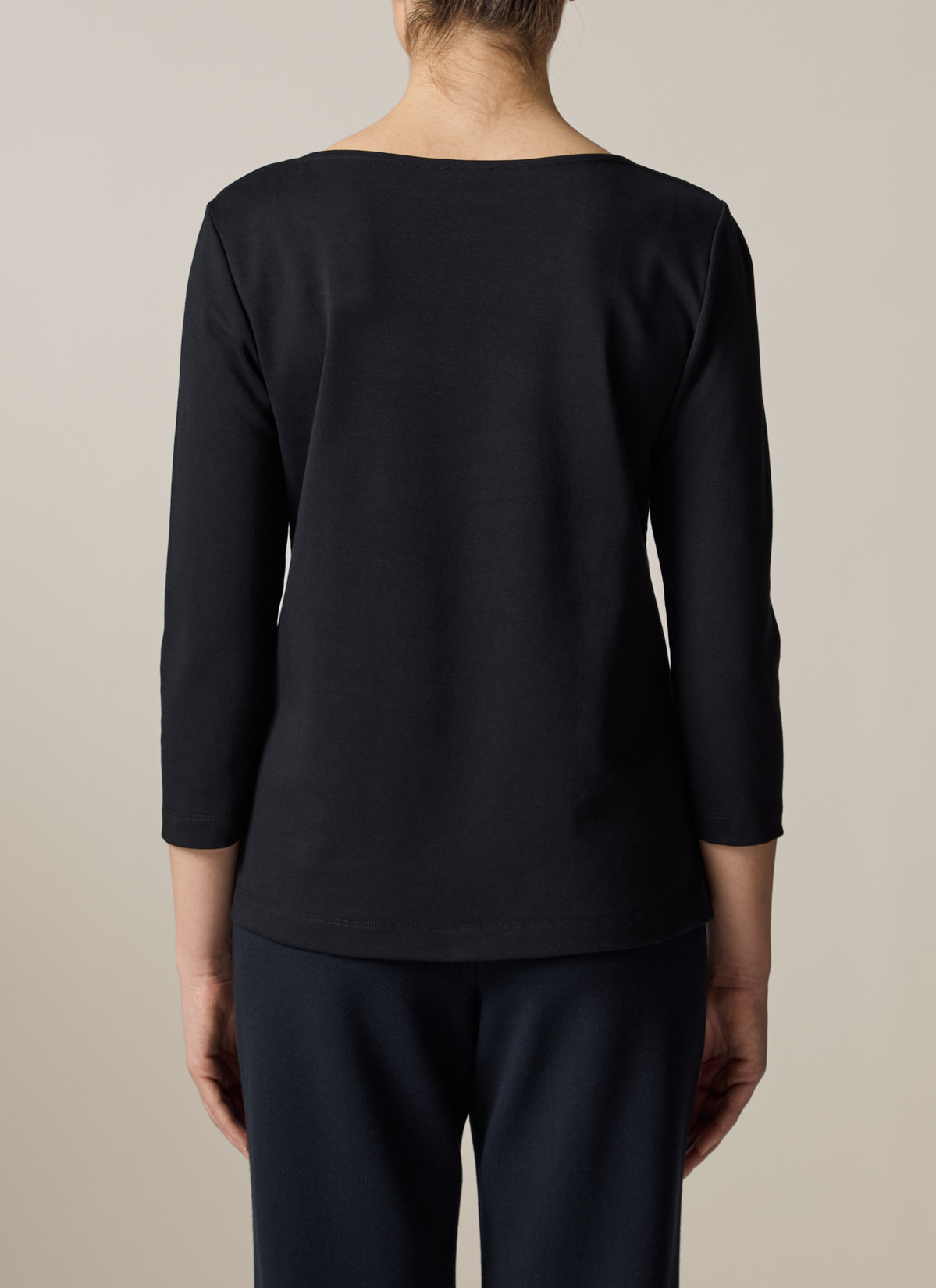 T-Shirt Rundhals 1/2 Arm, Black Rückansicht