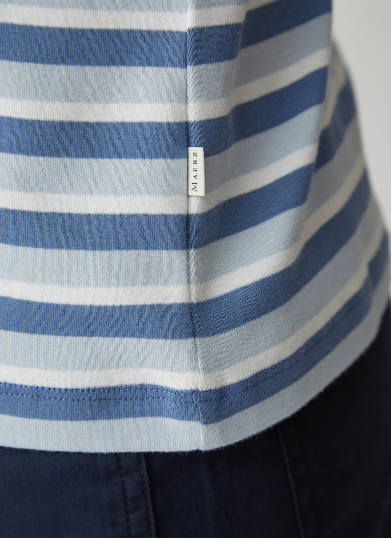 T-Shirt Rundhals 1/2 Arm, C Blue/BlueG/N White Detailansicht 2