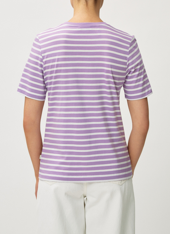 T-Shirt Rundhals 1/2 Arm Purple Cream Frontansicht