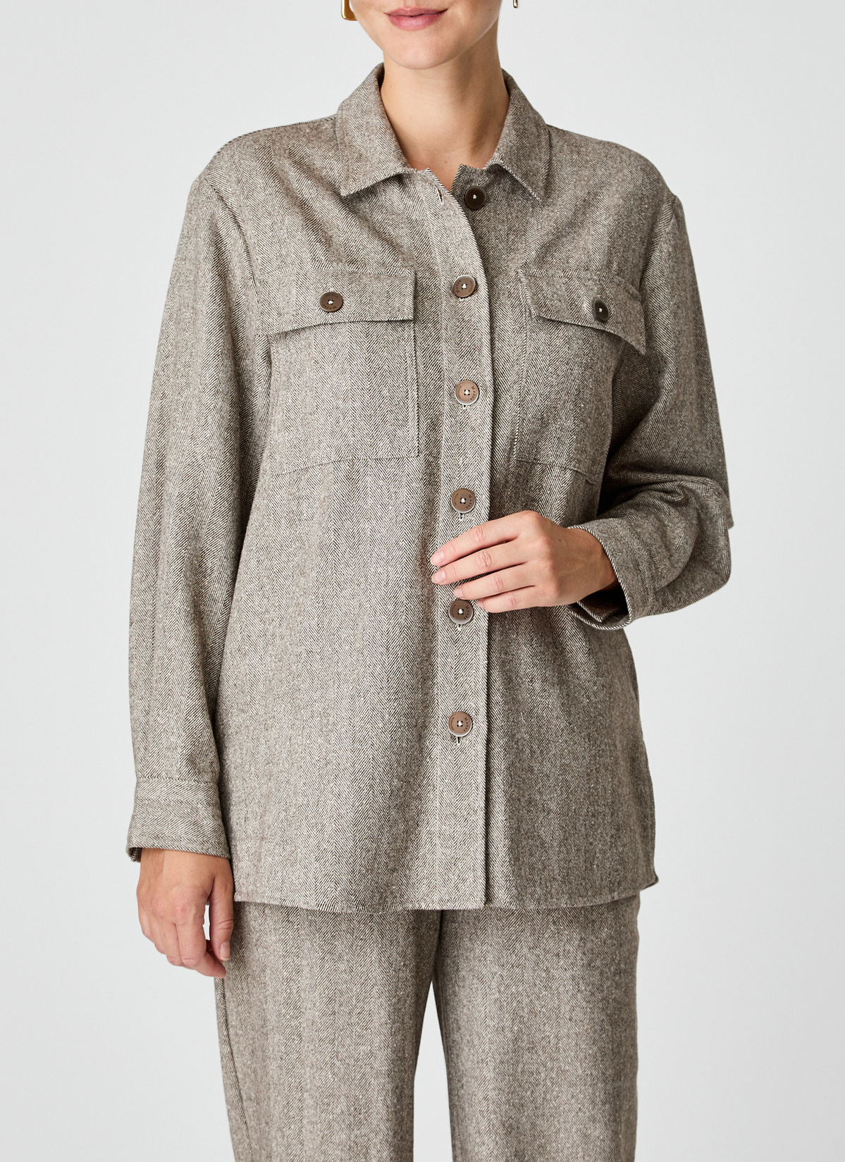 Overshirt, Dark Espresso Frontansicht