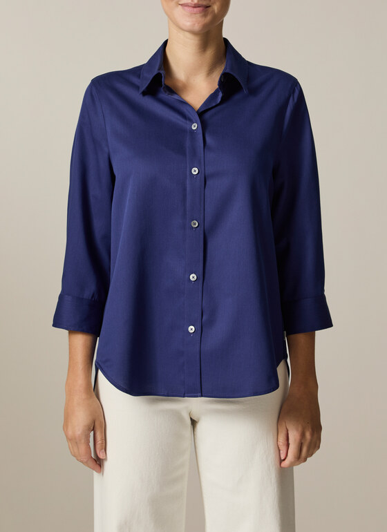 Bluse 1/1 Arm Mystic Blue Frontansicht