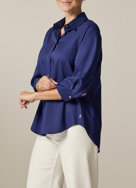 Bluse 1/1 Arm Mystic Blue Frontansicht