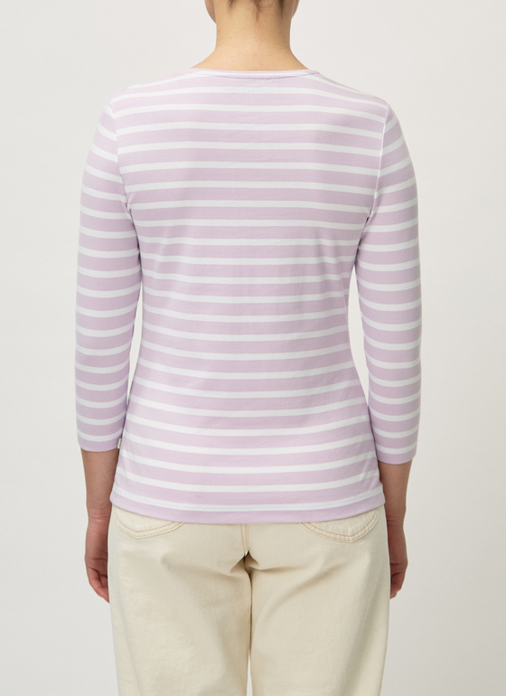Shirt Rundhals 3/4 Arm Soft Lavender Frontansicht