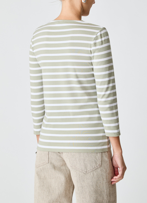 Shirt Rundhals 3/4 Arm Matcha Tea Frontansicht