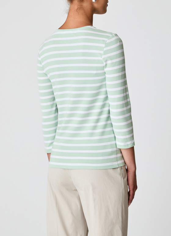 Shirt Rundhals 3/4 Arm Pastel Pistachio Frontansicht