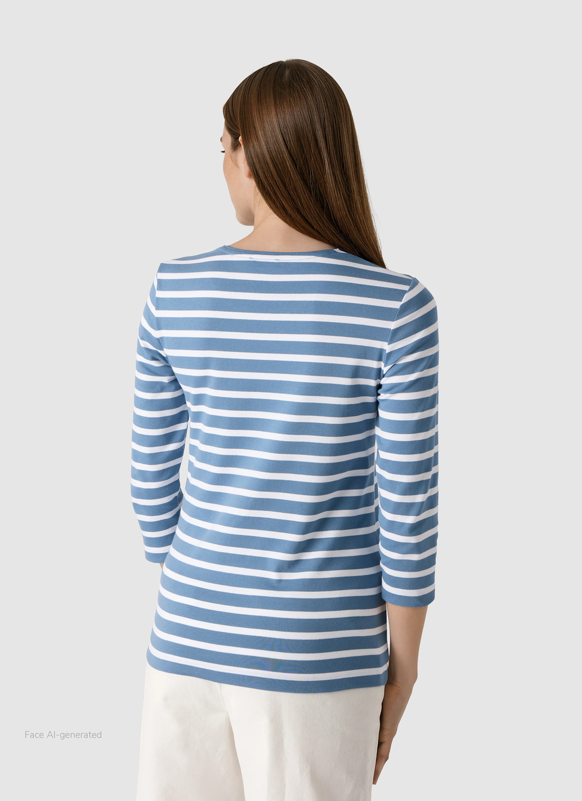 Shirt Rundhals 3/4 Arm, Blue Horizon Rückansicht