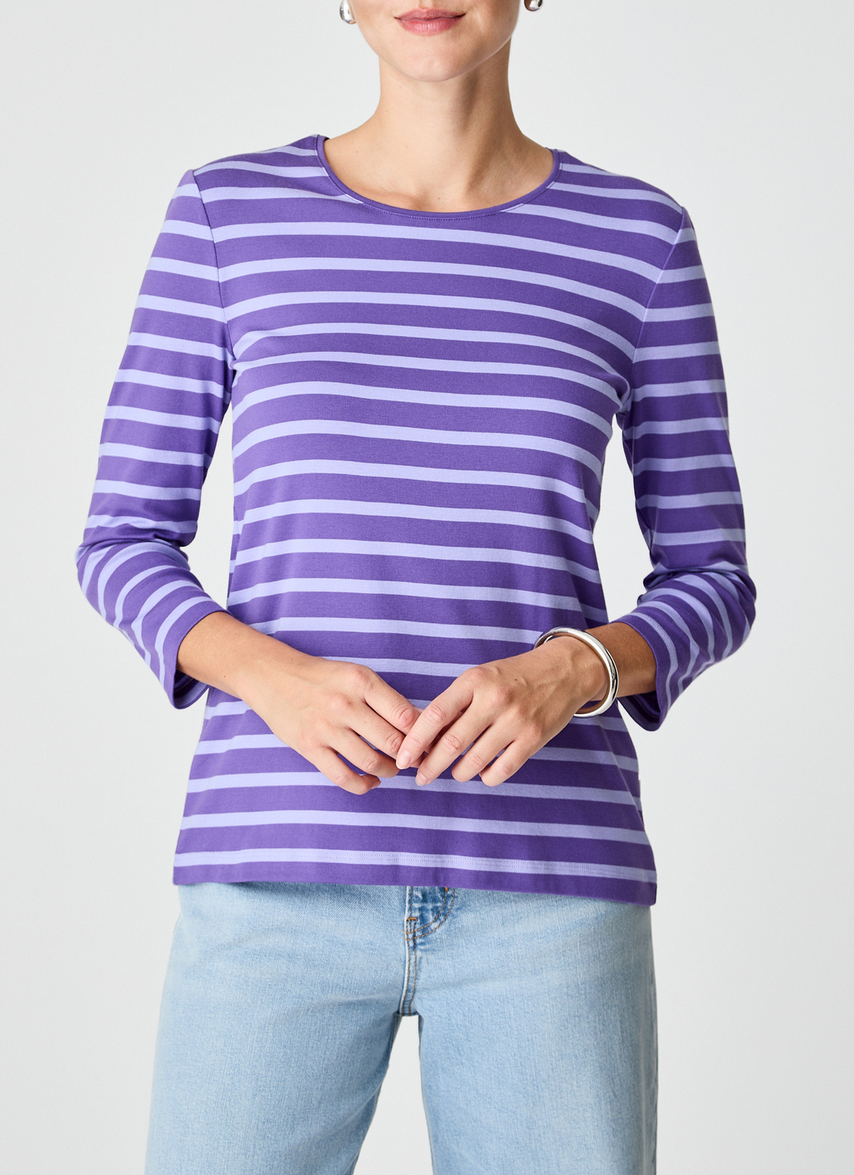 Shirt Rundhals 3/4 Arm, Mythical Violet Frontansicht