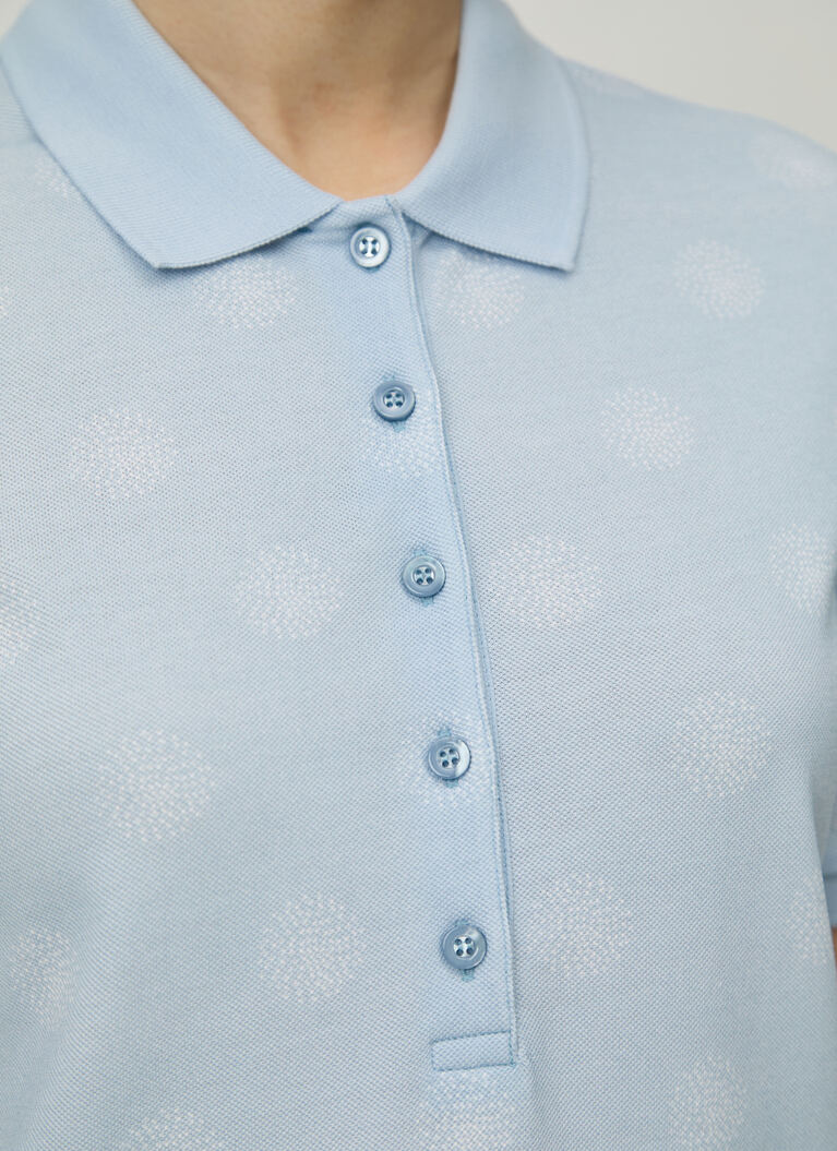 Poloshirt, Knopf 1/2 Arm, Pure White Detailansicht 2