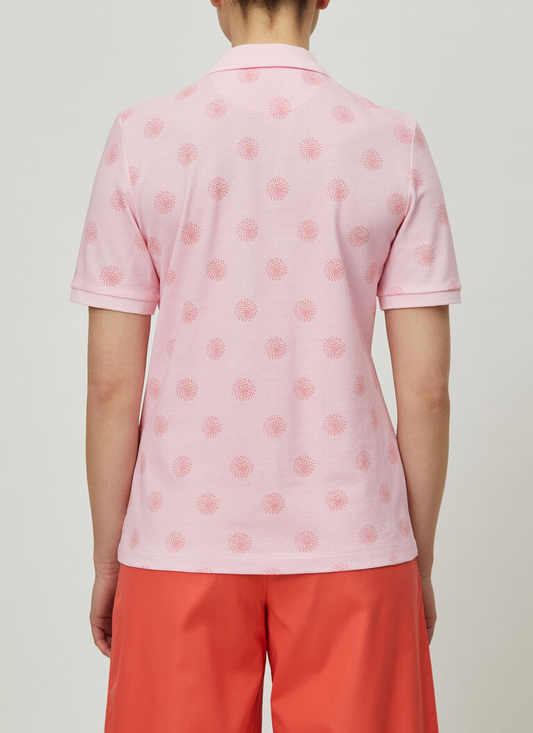 Poloshirt, Knopf 1/2 Arm, Pinkish Blossom Rückansicht