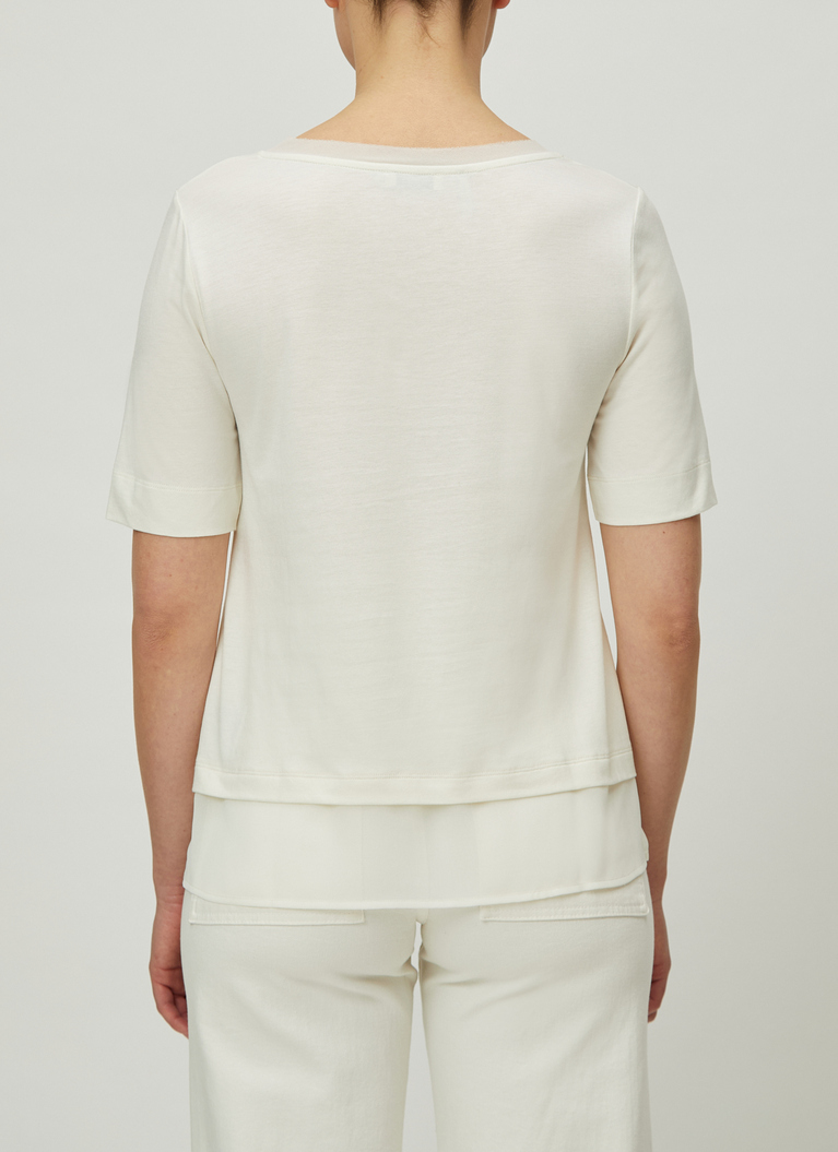 T-Shirt Rundhals, 1/1 Arm, 3/4 Arm, New White Rückansicht