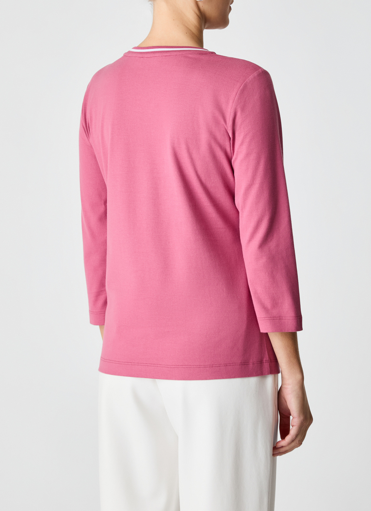 Longsleeve Rundhals 3/4 Arm, Smoky Pink Rückansicht