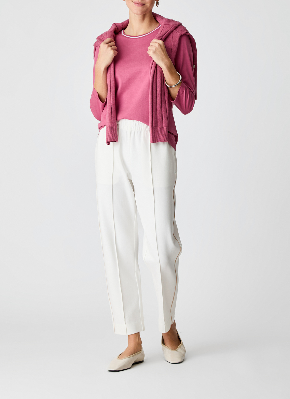 Longsleeve Rundhals 3/4 Arm, Smoky Pink Detailansicht 1