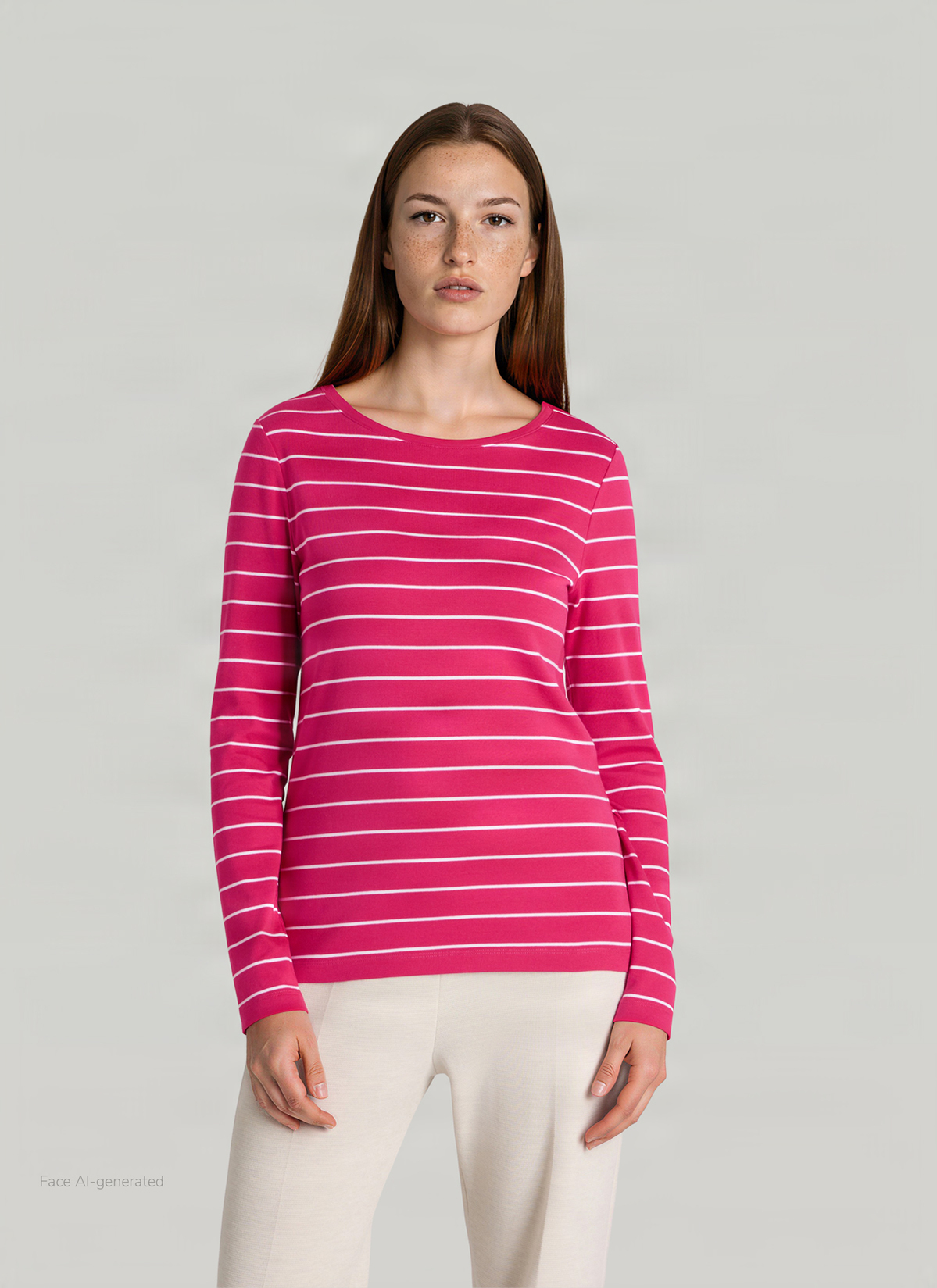 Longsleeve 1/1 Arm, Peony Red Frontansicht