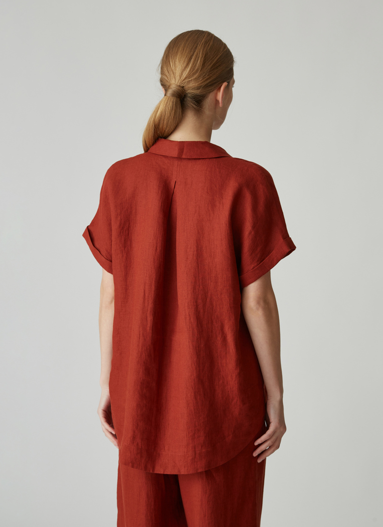 Bluse 1/2 Arm, Mahagoni Rückansicht
