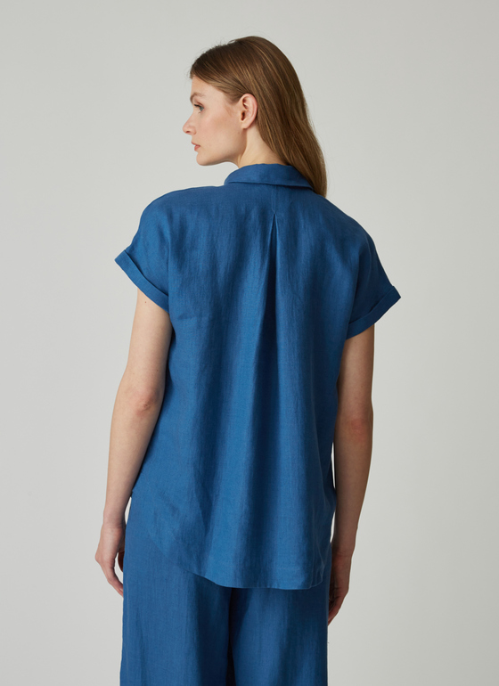 Bluse 1/2 Arm Blue Grape Frontansicht