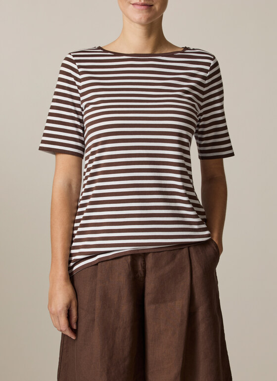 T-Shirt Rundhals 1/2 Arm Dark Chocolate Frontansicht