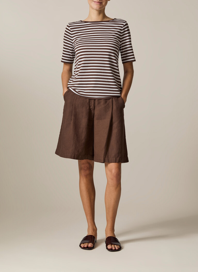 T-Shirt Rundhals 1/2 Arm, Dark Chocolate Detailansicht 2