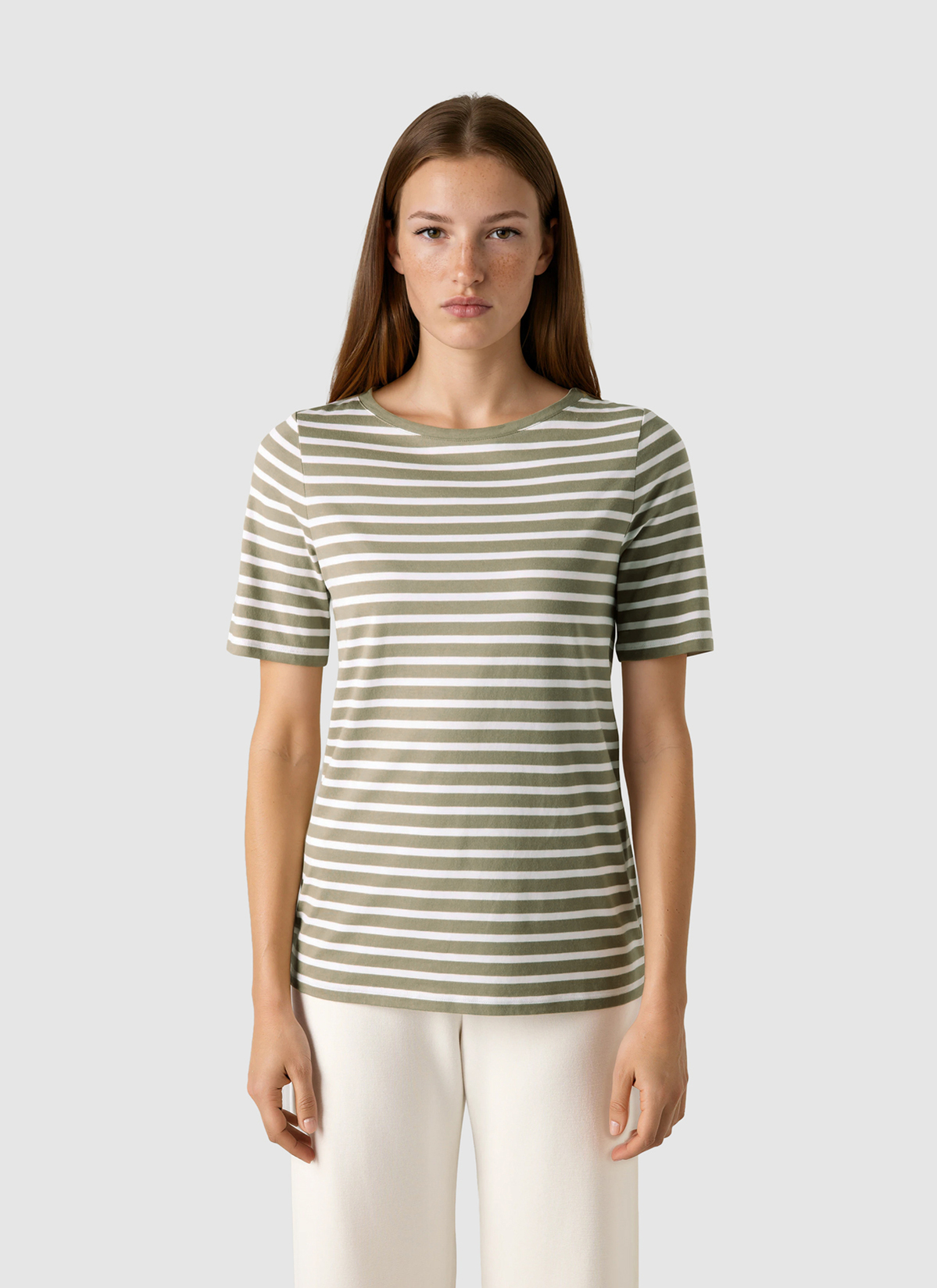 T-Shirt Rundhals 1/2 Arm, Dried Herb Frontansicht