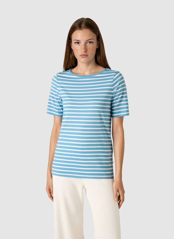 T-Shirt Rundhals 1/2 Arm Delphinium Blue Frontansicht