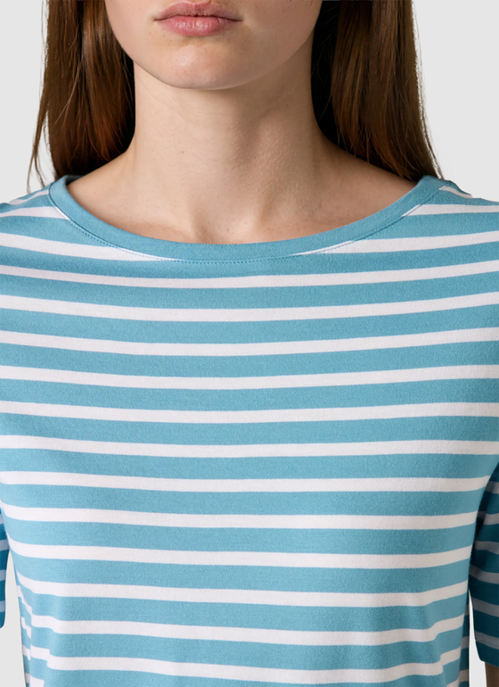 T-Shirt Rundhals 1/2 Arm Delphinium Blue Frontansicht