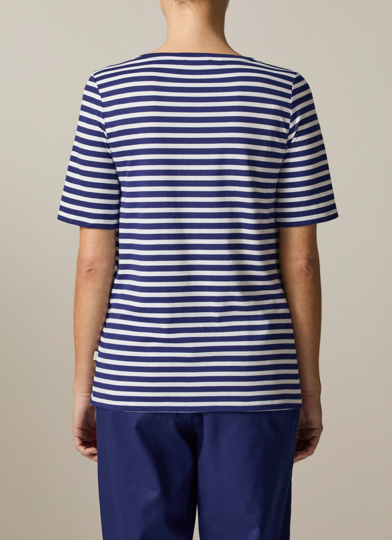 T-Shirt Rundhals 1/2 Arm, Mystic Blue Rückansicht