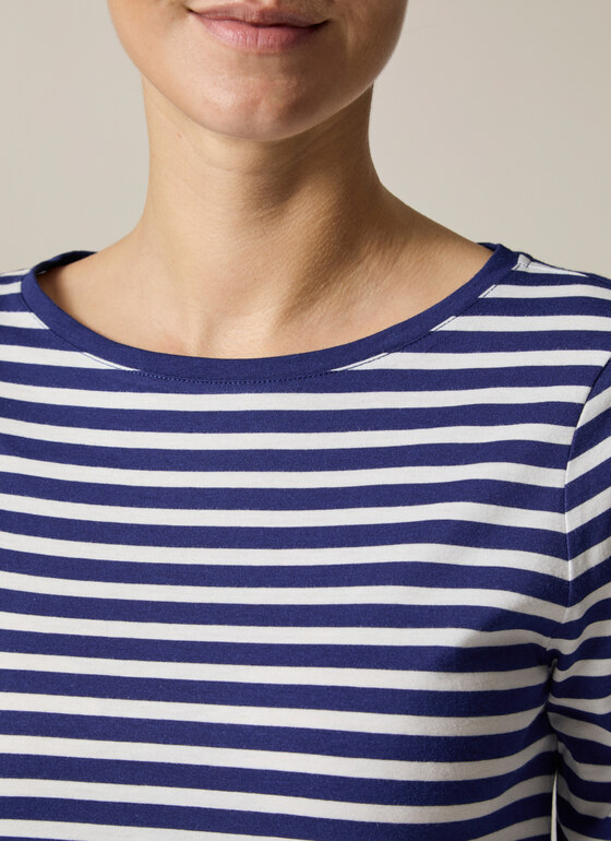 T-Shirt Rundhals 1/2 Arm Mystic Blue Frontansicht