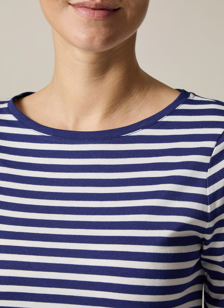 T-Shirt Rundhals 1/2 Arm, Mystic Blue Detailansicht 2