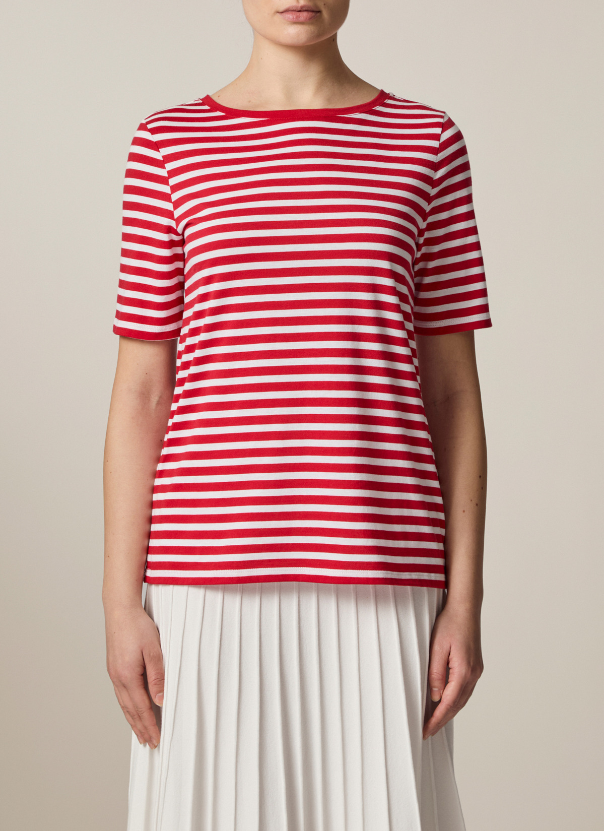 T-Shirt Rundhals 1/2 Arm, Lychee Red Frontansicht