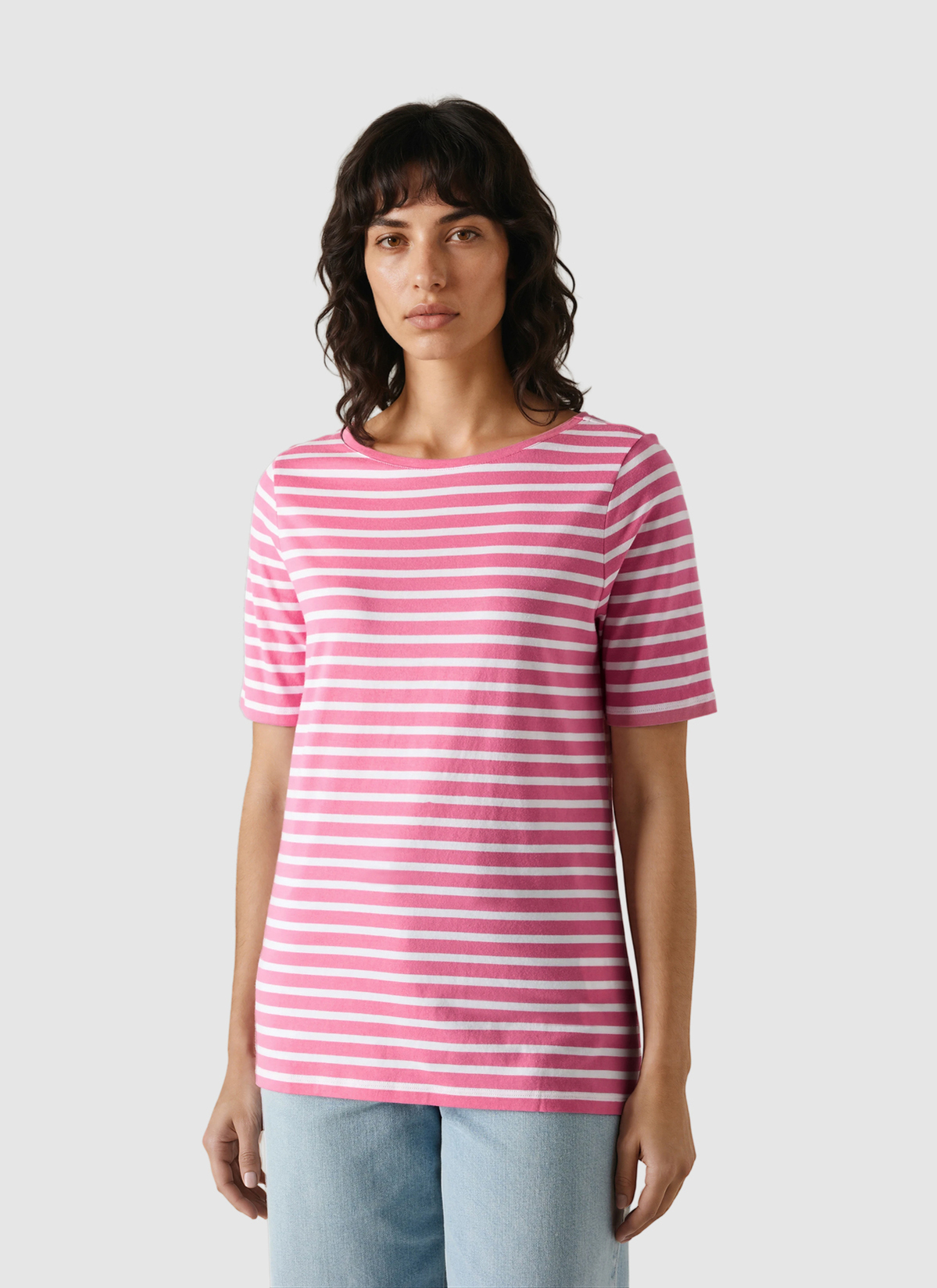 T-Shirt Rundhals 1/2 Arm, Chateau Rose Frontansicht