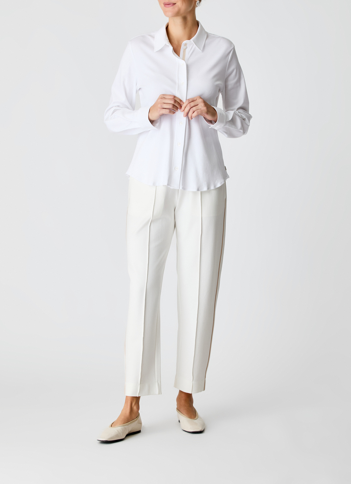 Bluse 3/4 Arm, New White Detailansicht 1