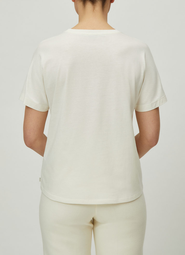 T-Shirt Rundhals 1/2 Arm, New White Rückansicht