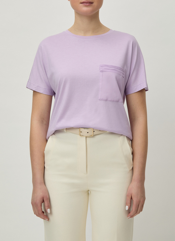T-Shirt Rundhals 1/2 Arm Soft Lavender Frontansicht
