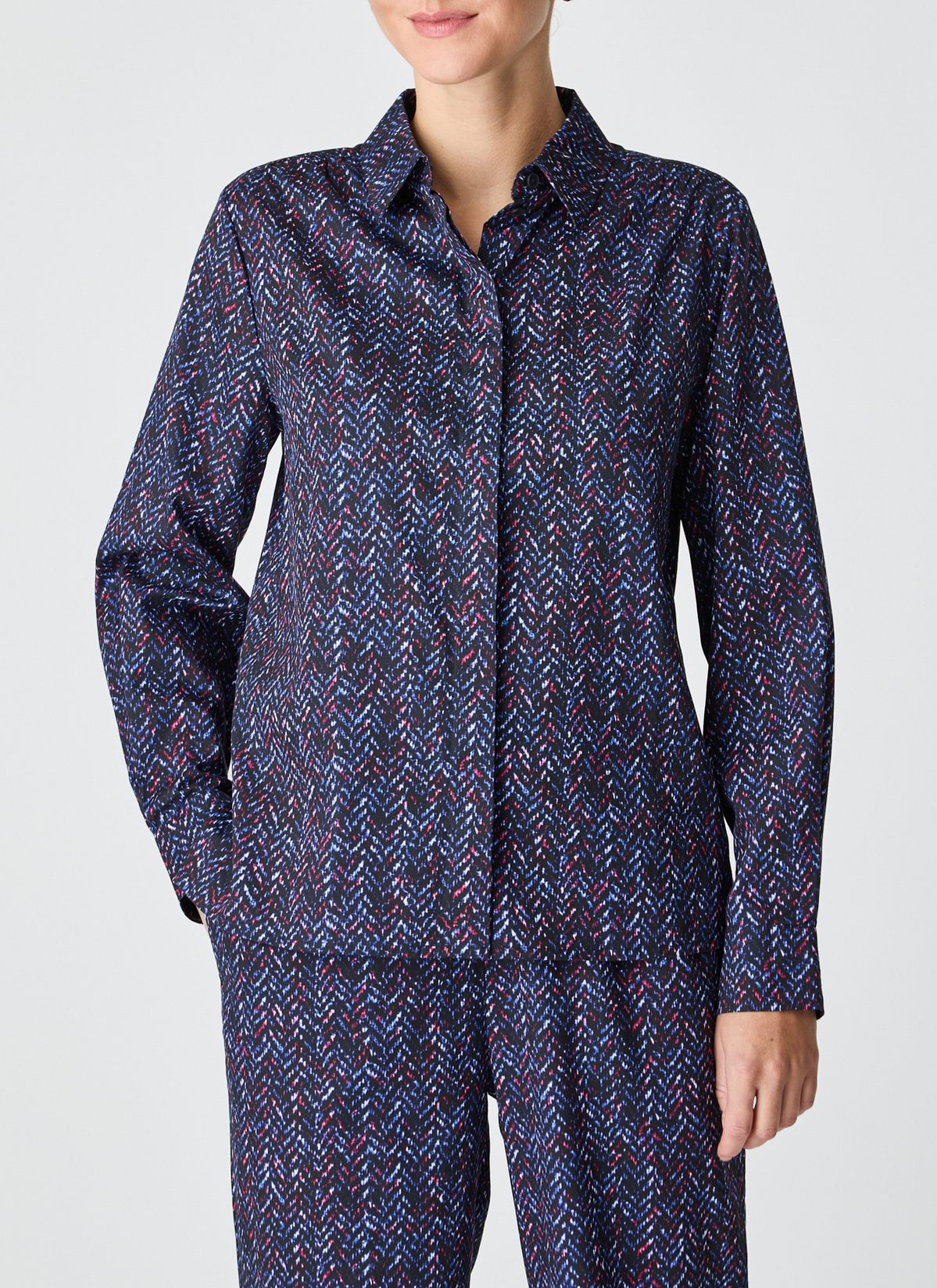 Bluse 1/1 Arm, Navy Frontansicht