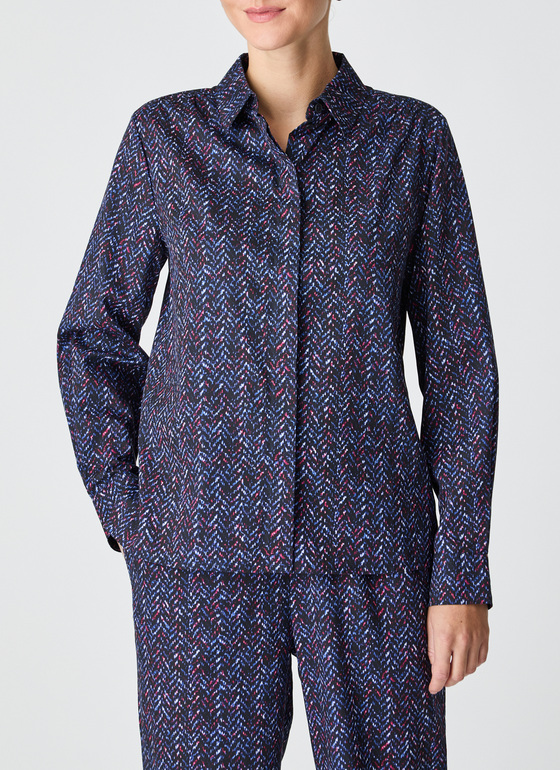 Bluse 1/1 Arm Navy Frontansicht