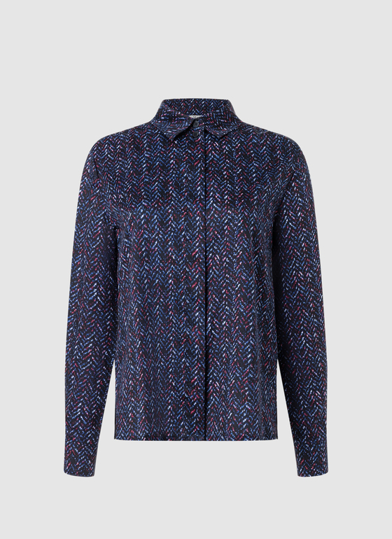 Bluse 1/1 Arm Navy Frontansicht