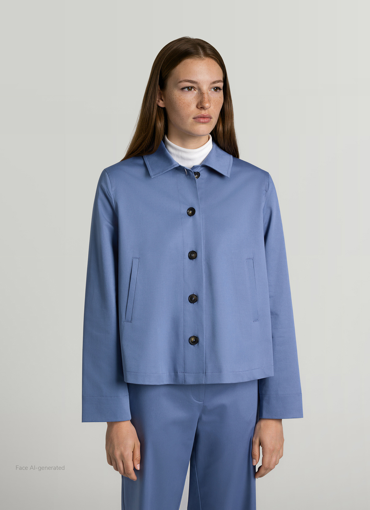 Bluse 1/1 Arm, Blue Horizon Frontansicht