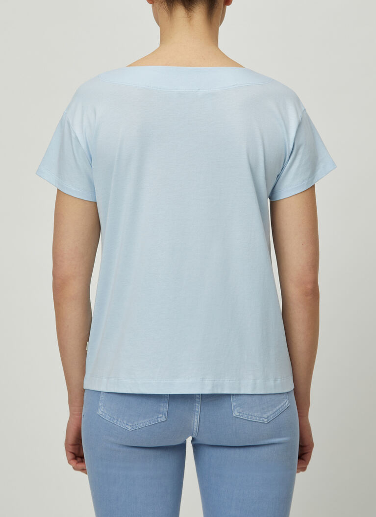 T-Shirt Rundhals 1/2 Arm, Blue Porcelain Rückansicht