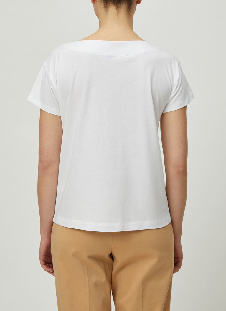 T-Shirt Rundhals 1/2 Arm, Pure White Rückansicht