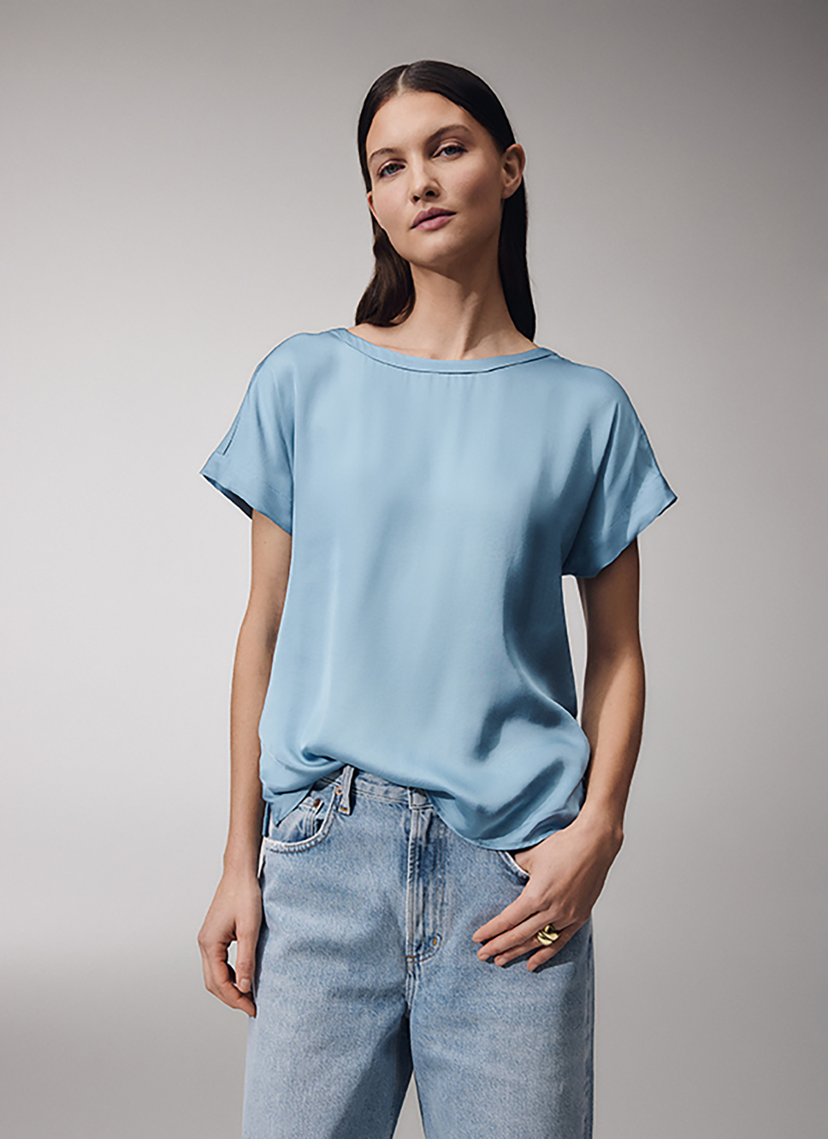 T-Shirt Rundhals 1/2 Arm, Sea Foam Frontansicht