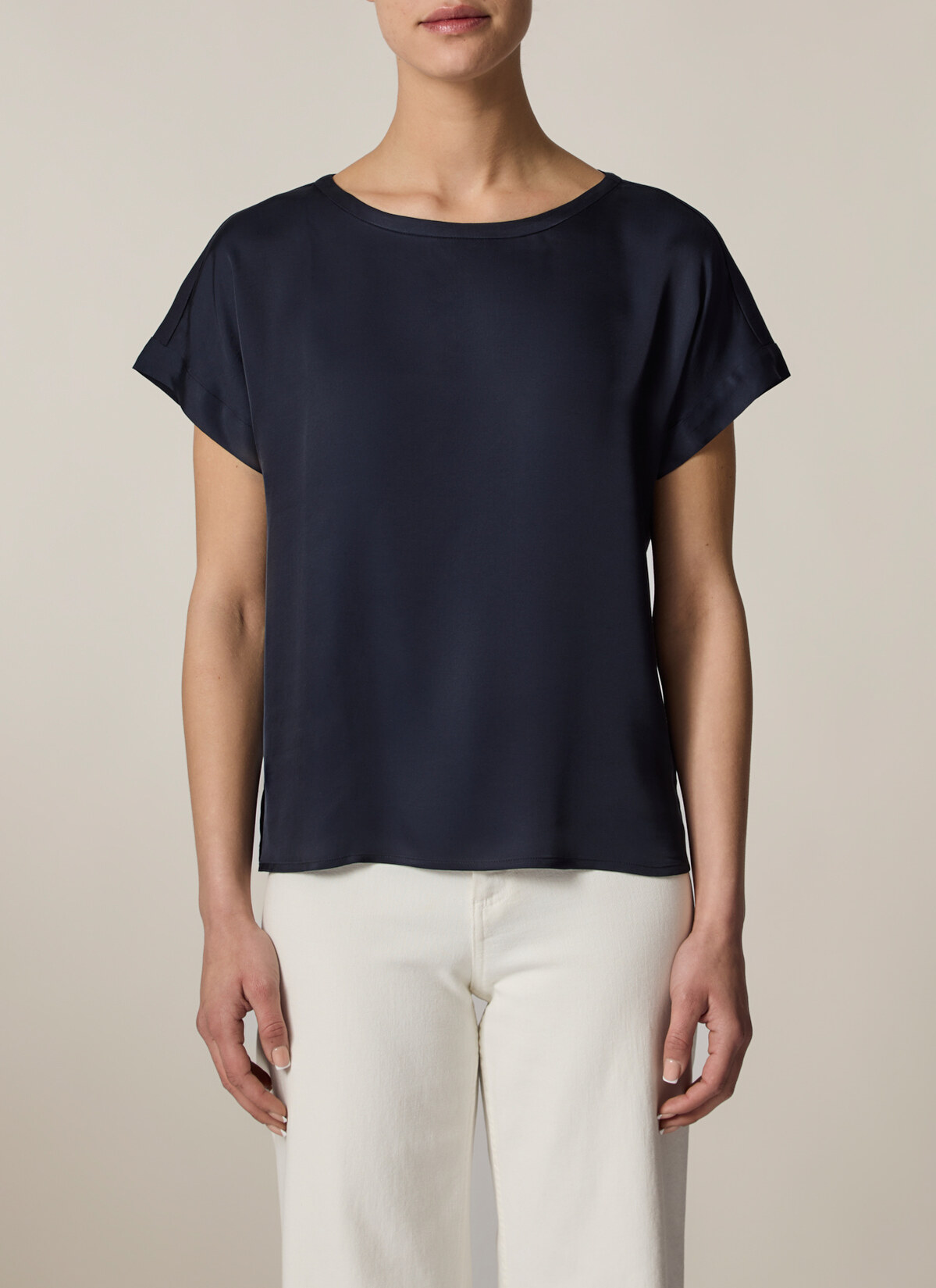T-Shirt Rundhals 1/2 Arm, Navy Detailansicht 1