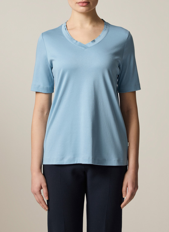 T-Shirt V-Neck 1/2 Arm Sea Foam Frontansicht