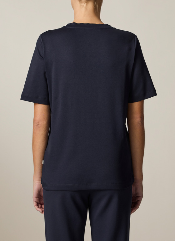 T-Shirt V-Neck 1/2 Arm Navy Frontansicht