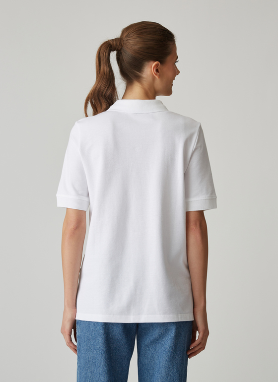 Shirt Polohemd, Piqué 1/2 Arm Pure White Frontansicht