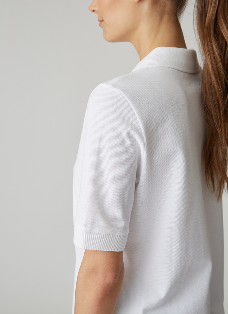 Shirt Polohemd, Piqué 1/2 Arm, Pure White Detailansicht 2