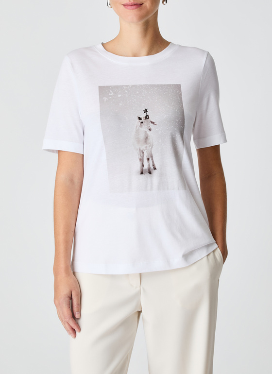 T-Shirt Rundhals 1/2 Arm Pure White Frontansicht