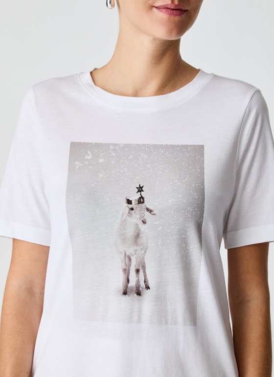 T-Shirt Rundhals 1/2 Arm Pure White Frontansicht