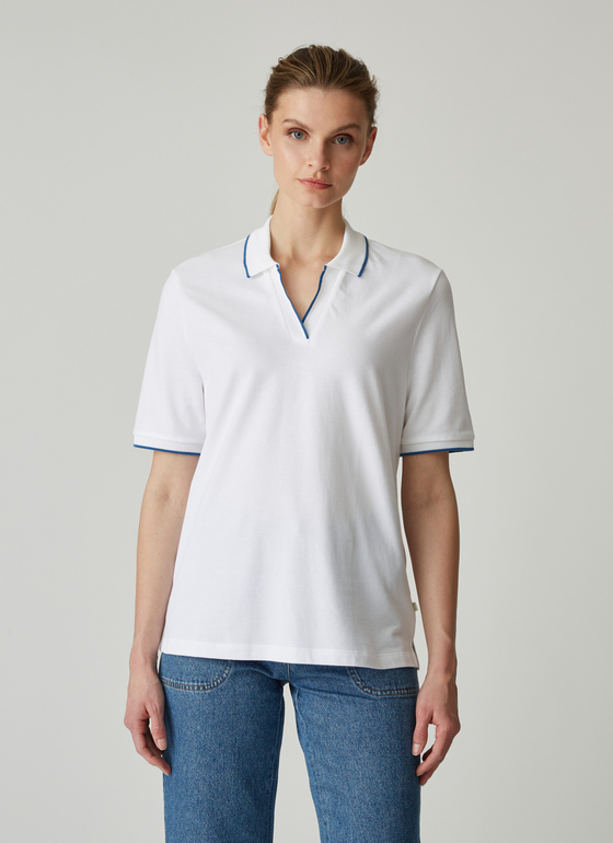 Poloshirt Pure White Frontansicht