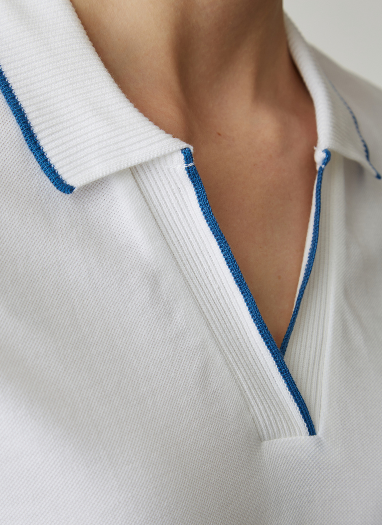 Poloshirt, Pure White Detailansicht 2